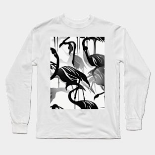 Flamingo Shadow Silhouette Anime Style Collection No. 140 Long Sleeve T-Shirt